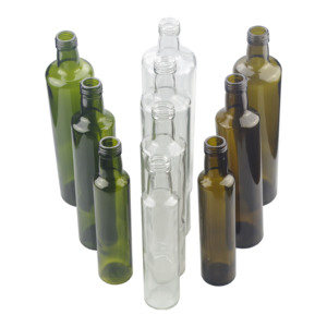 Aceite de botella de vidrio de forma redonda 250 ml 500 ml 750 ml 1000 ml <span class=keywords><strong>verde</strong></span> <span class=keywords><strong>claro</strong></span> de color marrón de cocinar - Product Image 1