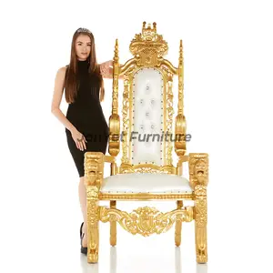 Дешевая современная форма рук обитый король трон стул