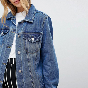 Offre Spéciale Palangre Bleu Foncé <span class=keywords><strong>Veste</strong></span> <span class=keywords><strong>En</strong></span> <span class=keywords><strong>Jean</strong></span> pour Les Femmes <span class=keywords><strong>En</strong></span> Gros - Product Image 1