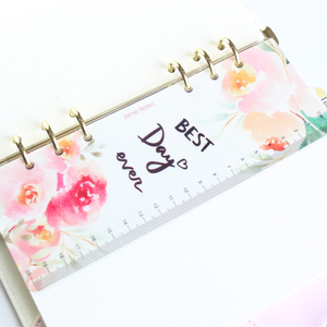 Motif de fleurs mignon PVC 6 trous index <span class=keywords><strong>aujourd</strong></span>'<span class=keywords><strong>hui</strong></span> règle de diviseur de mois hebdomadaire ensemble pour cahier à spirale A5A6 - Product Image 6