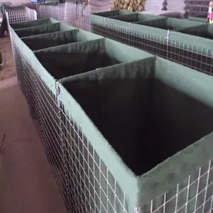 Barreras de control de inundación de malla soldada, malla de alambre soldado con galvanizado, barreras de bastión de defensa