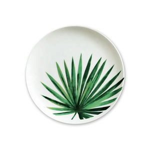 El <span class=keywords><strong>restaurante</strong></span> usado blanco modificó <span class=keywords><strong>la</strong></span> placa de cena verde de los platos del artículos de cocina de <span class=keywords><strong>la</strong></span> hoja - Product Image 1