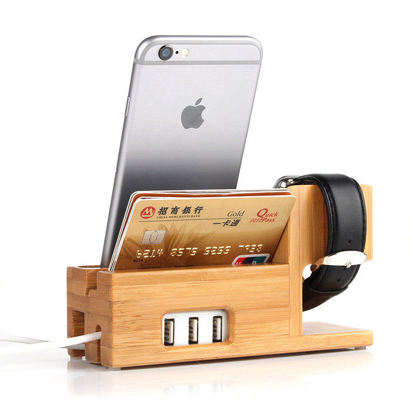 Eco-Friendly Wooden Charging Stations for Multiple Devices