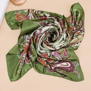 90*90 large square satin spring scarves kerchief printing fashion woman Scarf wholesale