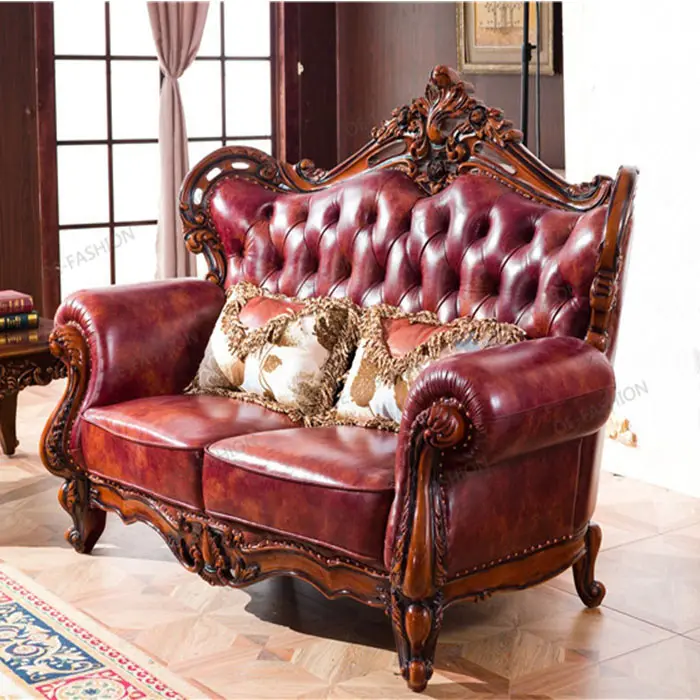 Vino rojo salón sofás de cuero en muebles para el hogar
