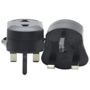 US/EU to UK AC Plug Copper Material Electrical Travel Power Plug Adapter