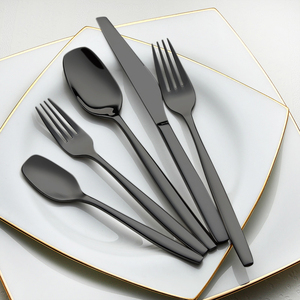 <span class=keywords><strong>Amazon</strong></span> top <span class=keywords><strong>seller</strong></span> 2018 couverts 18 10 ensemble <span class=keywords><strong>de</strong></span> vaisselle noir couverts - Product Image 1