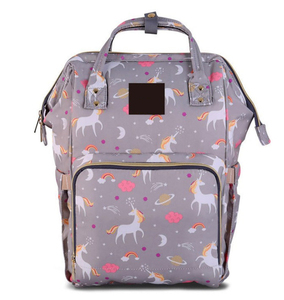 Zaino Fasciatoio per Mamme Impermeabile Borsa per Pannolini Grande con Stampa Unicorno in Materiale Oxford Zaino per Mamme da Esterno - Product Image 2