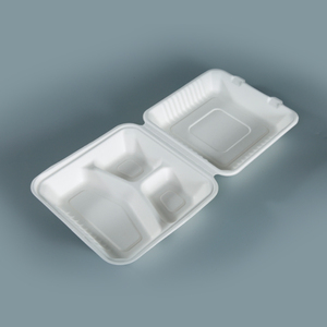Jetable blanchi à emporter bagasse burger de pulpe de canne à sucre boîte d'emballage - Product Image 1