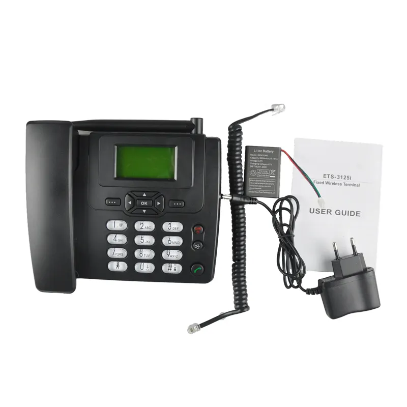 FM/1sim ile ETS-3125i gsm sabit kablosuz masaüstü telefon ev telefonu