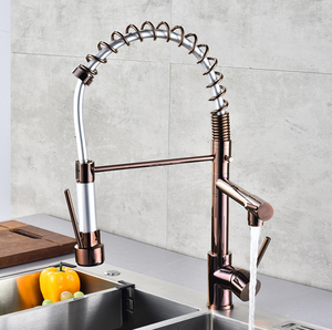 Rubinetto da cucina a molla in <span class=keywords><strong>oro</strong></span> rosa rubinetto estraibile per lavello <span class=keywords><strong>miscelatore</strong></span> caldo e freddo - Product Image 3