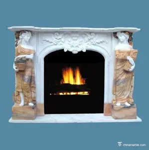 Marmer Patung Perapian Mantel/Perapian China