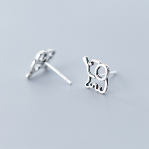 Boucles <span class=keywords><strong>d</strong></span>'oreilles clous en <span class=keywords><strong>argent</strong></span> sterling 925, éléphant porte-bonheur, bijoux fins pour femme, boucles <span class=keywords><strong>d</strong></span>'oreilles mignonnes en forme <span class=keywords><strong>d</strong></span>'animal pour femme - Product Image 2