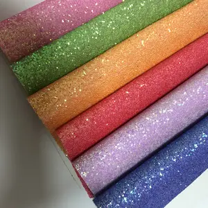 Harga Pabrik 2019 Lembar Kain Glitter Neon Orange Pink