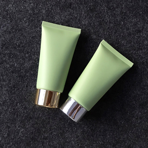 Tubo de Plástico de 50g Verde Esmerilado Plano con Tapa de PP Suave para Limpiador Facial, Crema de Manos, Cosméticos, Gel de Aloe Vera, con Tapa Abatible y Dosificador - Product Image 2