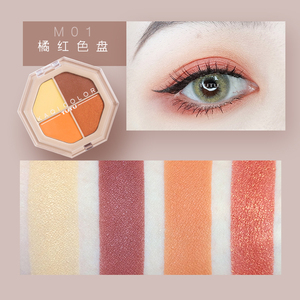 TUTU al por mayor Etiqueta Privada nacarado Color mate de maquillaje portátil de cuatro colores paleta de sombra de ojos - Product Image 5