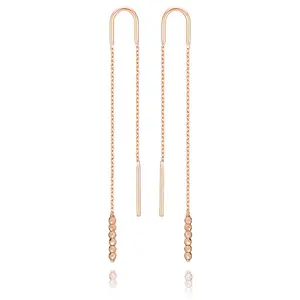 Wholesale Rose Gold Metal Threader Chain Earrings Fashion Drop Earrings Women Long Earrings Jewellery