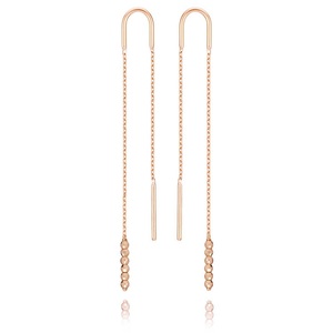 Commercio all'ingrosso Oro Rosa Metallo Infila Catena Orecchini di Goccia di Modo Delle Donne Degli Orecchini Lunghi Orecchini Gioielli - Product Image 1