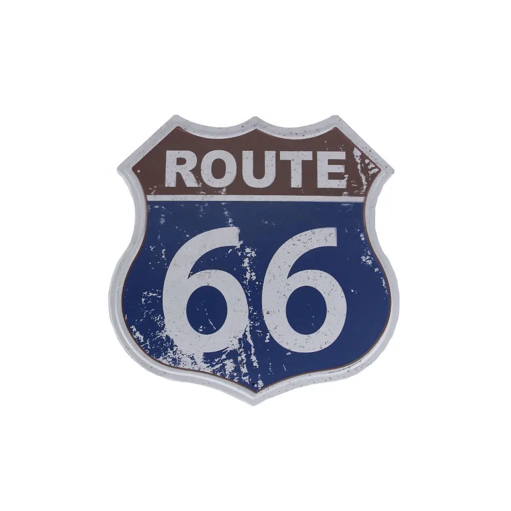 Недорогие винтажные дорожные знаки route 66 из олова OEM/ODM