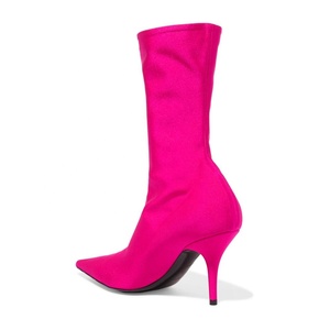 Elegante <span class=keywords><strong>Punta</strong></span> <span class=keywords><strong>A</strong></span> <span class=keywords><strong>Punta</strong></span> scarpe Basse <span class=keywords><strong>Tacco</strong></span> Sottile Lycra Calzino Donna di Avvio - Product Image 2