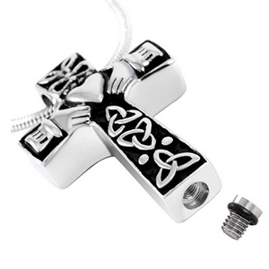 Joyería de la cremación de la Cruz Celta Claddagh urna COLLAR COLGANTE acero inoxidable para los hombres <span class=keywords><strong>y</strong></span> las mujeres <span class=keywords><strong>pap</strong></span>á mamá - Product Image 2