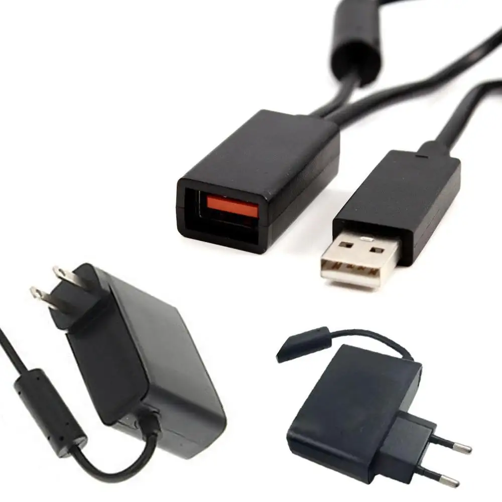 Cabo usb carregador para xbox 360, adaptador para kinect, xbox 360