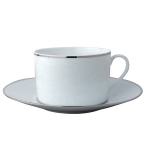 Xương Trung Quốc Trà Chén Và Đĩa Đặt 200Ml Gốm Vàng Dòng Cốc Cà Phê Với Logo Tùy Chỉnh - Product Image 5