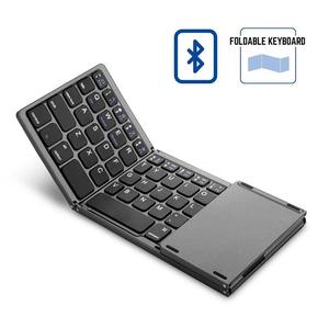 Slim plegable portátil <span class=keywords><strong>de</strong></span> metal bluetooth inalámbrico teclado <span class=keywords><strong>español</strong></span> con touchpad para ipad aire android samsung r519 - Product Image 2