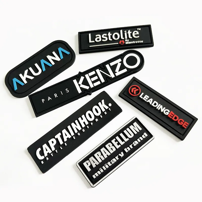 Aangepaste Logo Kleding Labels Pvc Patches Voor Kleding Rubber Patch