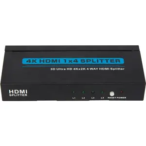 Répartiteur de signal HDMI alimenté par 1x4, 4 ports, Full HD, 1080P, 4K, 2K, résolution 3D, répartiteur Hdmi, 4 sorties, haute qualité