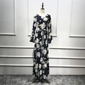 Großhandel islamische kleidung dubai abaya-Modernen Nahen Osten Arabien Dubai Islamische Kleidung Modest Frauen Floral Open Abaya
