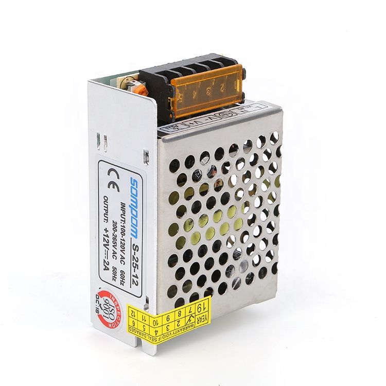 AC 85V-264V Sompom импульсная мощность DC 12V 2A 24W для светодиодной ленты/камеры