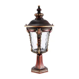 China fabricante gilding vermelho exterior antigo led portão cerca postal lâmpada à prova d' água jardim pillar luz