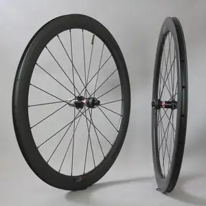 탄소 도로 자전거 50mm 깊이 탄소를 위한 넓은 탄소 바퀴 700c 클린처 원판 바퀴 3k 매트 끝 novatec D411/D412 허브 25mm