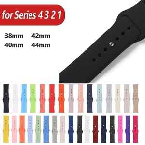 Compatible con <span class=keywords><strong>Apple</strong></span> <span class=keywords><strong>Watch</strong></span> de silicona suave deporte banda de muñeca <span class=keywords><strong>Correa</strong></span> iWatch serie <span class=keywords><strong>4</strong></span>/3/2/1 38mm 40mm 42mm <span class=keywords><strong>44mm</strong></span> - Product Image 2