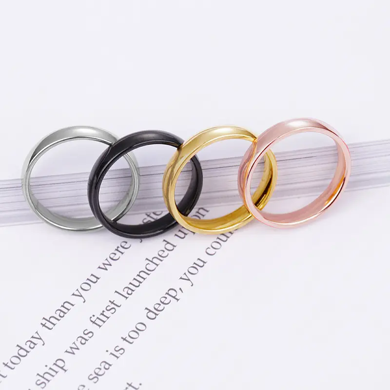 Single Color Stainless Steel Ring Jewelry For Men Thumb Finger Carved Grain Couple Rings