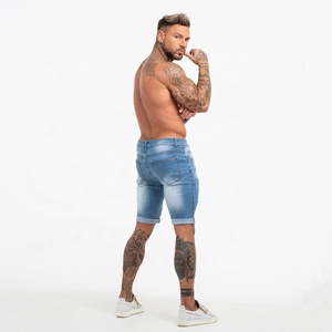 Nuovo Arrivo di Estate Blu Strappato Stretch Mutanda Calda Denim Brevi <span class=keywords><strong>Jeans</strong></span> Da <span class=keywords><strong>Uomo</strong></span> - Product Image 5