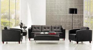 Eropa Luxury Hitam Kantor <span class=keywords><strong>Sectional</strong></span> Modern <span class=keywords><strong>Sofa</strong></span> Kulit - Product Image 2