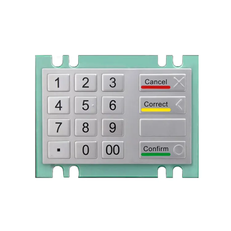 16 Keys Stainless Steel Metal Numeric Keypad for Kiosk