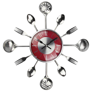 Orologio da Parete Decorativo a Forma di Posate per Cucina, Design Creativo, Grande Orologio in Metallo da 18 Pollici al Quarzo per <span class=keywords><strong>Soggiorno</strong></span> - Product Image 1
