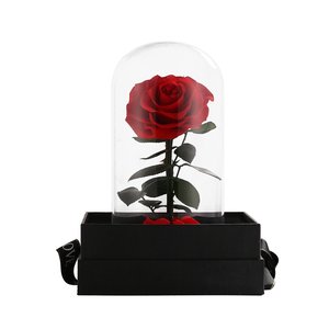 Forever Real Rose Everlasting Flower Preserved Fresh Flower Live <strong>Enchanted</strong> Rose in Glass Dome Cover with Gift Box - Product Image 3