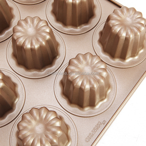 CUISSON EN ACIER AU CARBONE CHAMPAGNE OR 12 TASSE NON BÂTON CANNELE MOULE CUPCAKE PAN - Product Image 4