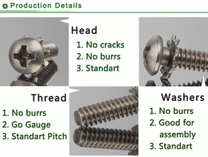 A2 ss vis À Tête Cylindrique bombée et empreinte Cruciforme Fleur Rondelle Vis D'attache <span class=keywords><strong>de</strong></span> Matériel - Product Image 5