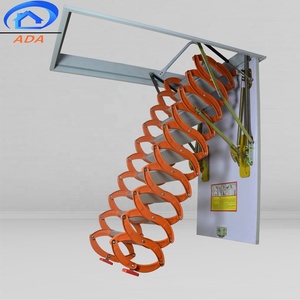 Hogar tirar por las escaleras de la pared tipo de acceso tijeras loft <span class=keywords><strong>escalera</strong></span> retráctil pasos para ático - Product Image 6