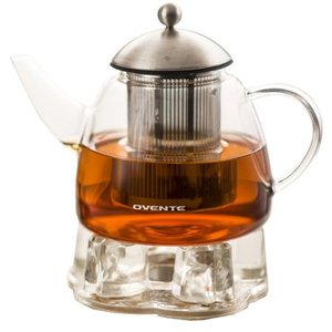 Heat Resistant Transparent Borosilicate <strong>Glass</strong> <strong>Teapot</strong> with Stainless Steel Strainer - Product Image 1