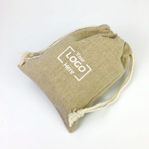 Sac à cordon de serrage en coton et lin, vente en gros - Product Image 2