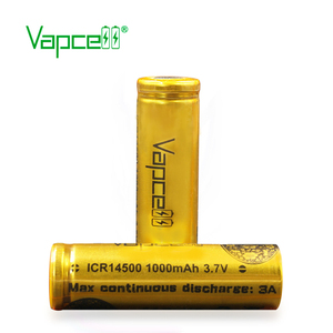 Grande batterie puissante <span class=keywords><strong>14500</strong></span> cellules rechargeables en or <span class=keywords><strong>14500</strong></span> batteries de puissance 1000mah 3A pour outil électrique torche