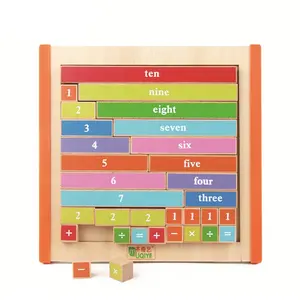 Доска для игры с подсчетчиками, математические штабелируемые кубики, деревянная головоломка в форме Монтессори, игрушка