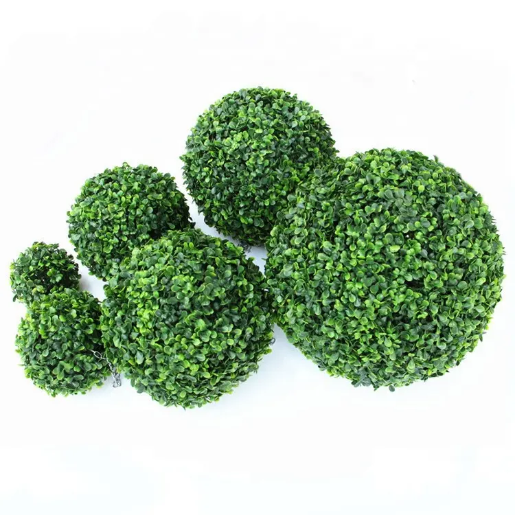 Tanaman Plastik SD-BAF201 Topiary Green, Bola Rumput Buatan untuk Dekorasi Dalam dan Luar Ruangan