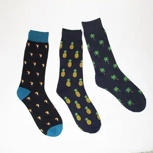 Chaussettes en coton peigné à personnaliser, prix d'usine, d'usine, rigolo, ananas,